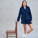 Пижама женская с шортами и рубашкой Leglo Navy S - изображение 8