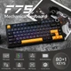 Клавиатура AULA F75 Black-Yellow Игровая Безпроводная Механичиская. 2.4G/Bluetooth/Кабель RGB Grey Wood v3 Свитчи - изображение 3