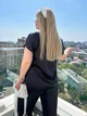 Ошатний жіночий брючний костюм на літо FashionYouWant M/L чорний 43456807 - зображення 6