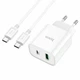 Зарядний пристрій HOCO C80A Plus Rapido PD 20W QC3.0 Charger Set Type-C to Type-C cable White (6931474779908) - зображення 1