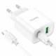 Зарядний пристрій HOCO C80A Plus Rapido PD 20W QC3.0 Charger Set Type-C to Type-C cable White (6931474779908) - зображення 4