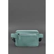 Кожаная женская поясная сумка Dropbag Mini бирюзовая - изображение 4