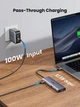 USB-хаб UGREEN CM498 USB-C to 3xUSB 3.0 + HDMI 2K@60Hz + VGA + RJ-45 Gigabit + SD/TF + AUX 3.5mm + USB-C PD Power Port Gray (15601) - зображення 6