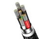 Кабель Type-C на USB з підсвічуванням Baseus Glimmer Series Fast Charging (1m, 100W, 6A, 480 Mbps). Black - зображення 9