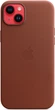 Чохол шкіряний протиударний Leather Case with MagSafe для Apple Iphone 14 Plus (6.7") Brown - зображення 5