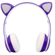 Беспроводные наушники Bluetooth Cat VIV-23 microSD с подсветкой фиолетовые - изображение 3