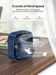 Портативный USB мини-вентилятор Topk с вращением на 360° Blue - изображение 4