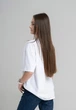 Жіноча oversize футболка з вишивкою на грудях у білому кольорі "Меланія" L-XL - зображення 8