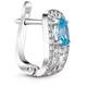 Серебряные серьги с аквамарином нано Шанс - изображение 3
