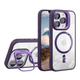 Чехол накладка TPU + PC + Metal Stand Case with MagSafe and Camera Lenses для iPhone 15 dark purple - изображение 1