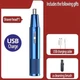 Тример для носа та вух Nose hair trimmer на акумуляторі з USB зарядкою круглий синій - зображення 2