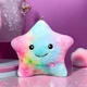 Плюшевая подушка для девочек Звезда Игрушка с ЛЭД подсветкой STAR разноцветная 35 см - изображение 6