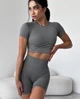 Жіночий костюм для фітнесу Whatiwear з утяжкою та ефектом Push Up (Пуш Ап) сірий S (1385-gray-S) - зображення 1