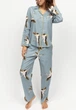 Піжама жіноча Cyberjammies Piper 0420 0421 із бавовни та модалу елегантний британський стиль 16/XL Сірий з принтом птахів (5051877521001) - изображение 1