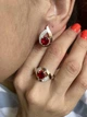 Серебряные серьги Silverstyle с золотыми накладками 144с, цвет камня - олива - изображение 3