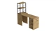 Стол-тумба трансформер Смарт 4/2 с этажеркой Ferrum-decor 1430x1450x600 Черный металл ДСП Дуб Артизан 16 мм (SMART412) - изображение 2