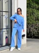 Жіночий костюм зі спущеним плечем (світшот + штани) Uaclothes 46-48 Блакитний (like26295-64981350) - изображение 1