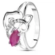 Серебряное кольцо с рубином Камила ФК192Р 17.5р. - изображение 1