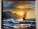 Картина маслом на холсте 18х22см Закат надежды корабиль море горы чайки ручная работа художника Alleya-kartin - изображение 4