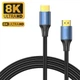 Кабель 8K HDMI 2.1 Vention Cotton Braided HDMI на Adapter Cable HDMI (5m, 8K, HDMI2.1). Blue - зображення 1