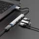 USB hub хаб HOCO HB26 на 4 USB порта USB 3.0*1+USB 2.0*3 серый до 1Tb - изображение 4