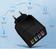 Зарядное устройство Блок питания для телефона Linktech BK382 18W 4 USB Блок зарядки для Samsung, iPhone, Xiaomi, Redmi, Huawei, Realme Black - изображение 5