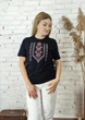 Футболка вишиванка чорна вишита червоно-білим хрестиком 4XL 01400 -4XL - зображення 1