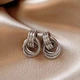 Серьги-кольца гвоздики Honey Fashion Accessories серебристый (12-195) - изображение 1