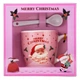 Подарочная новогодняя чашка с ложкой Merry Christmas 175 мл 11х8 см 19150-003 розовая - изображение 1