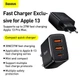 Сетевое зарядное устройство адаптер BASEUS Compact Quick Charger (CCXJ-E02) |2USB/1Type-C, 30W/3A, поддержка быстрой зарядки PD/QC, многоуровневая система защиты, универсальная совместимость, компактный| Черный - изображение 4