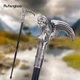 Стильная прогулочная трость для ходьбы Rufengbao "Ангел" 93 см, черный с серебристым (88326187) - изображение 2