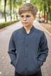 Бомбер для мальчика теплый Blueland 6-9 лет , 116, Серый - изображение 2