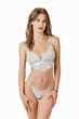 Комплект женский кружевной бюстгальтер с мягкой чашкой и стринги Felisiya Lingerie Голубой 2001+221-036 L - изображение 1