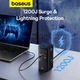 Мережевий адаптер Baseus 6в1 PowerCombo Tower PowerStrip 2AC+2USB+2Type-C 100W - зображення 6