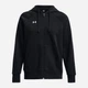 Толстовка на молнии на флисе с капюшоном женская Under Armour UA Rival Fleece FZ Hoodie 1379497-001 S Черная (196883849949) - изображение 5
