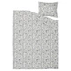 Комплект постельного белья пододеяльник и наволочка IKEA RODGERSIA 105.794.01 серый/белый, 150х200/50х60 см - изображение 2