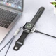 Бездротовий зарядний пристрій Borofone BQ25 для заряджання iWatch серій 1-9, SE, SE2, Ultra та Ultra2 через Lightning вхід з потужністю 1А. Колір корпусу – сріблястий. - зображення 1