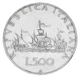 Италия 500 лир 1966 Серебро F-VF Корабли Колумба (Ag 835, 11 грамм) - изображение 1