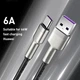 Кабель Baseus Cafule Metal Data Cable USB to Type-C 66W 6A 1м (CAKF000101) Black - изображение 6