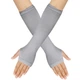 Митенки короткие однотонные светло-серые One Size - изображение 1