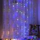Гирлянда штора "Роса" 2x2м, 160 LED, от USB, 8 режимов, 8 нитей, Мультиколор - изображение 3