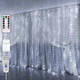 Гірлянда штора "Роса" з пультом ДК, 3x2м, від USB та мережі 220V, 400 LED, 8 режимів + статичний, IP44, Білий - зображення 1