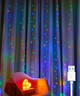 Гирлянда штора "Роса" 2x2м, 160 LED, от USB, 8 режимов, 8 нитей, Мультиколор - изображение 1