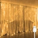 Гирлянда штора "Роса", 3x2м, 200 LED, от USB, 8 режимов + статический, IP44, Теплый белый - изображение 1