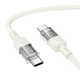 Кабель HOCO Spirit Type-C to Type-C transparent charging data cable U129 |60W/3A, 1.2M| black - изображение 11