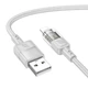 Кабель Hoco Lightning Spirit transparent charging data cable U129 |2.4A, 1.2M| black - зображення 10