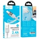 Кабель Hoco Lightning Spirit transparent charging data cable U129 |2.4A, 1.2M| black - зображення 11