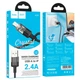Кабель Hoco Lightning Spirit transparent charging data cable U129 |2.4A, 1.2M| black - зображення 9