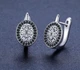 Серьги серебро проба 925 Classic черные агаты м цирконы 8812 - изображение 1