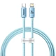 Дата кабель Baseus Crystal Shine Series Type-C to Lightning 20W (1.2m) (CAJY00020) (Sky Blue) (191120) - изображение 1